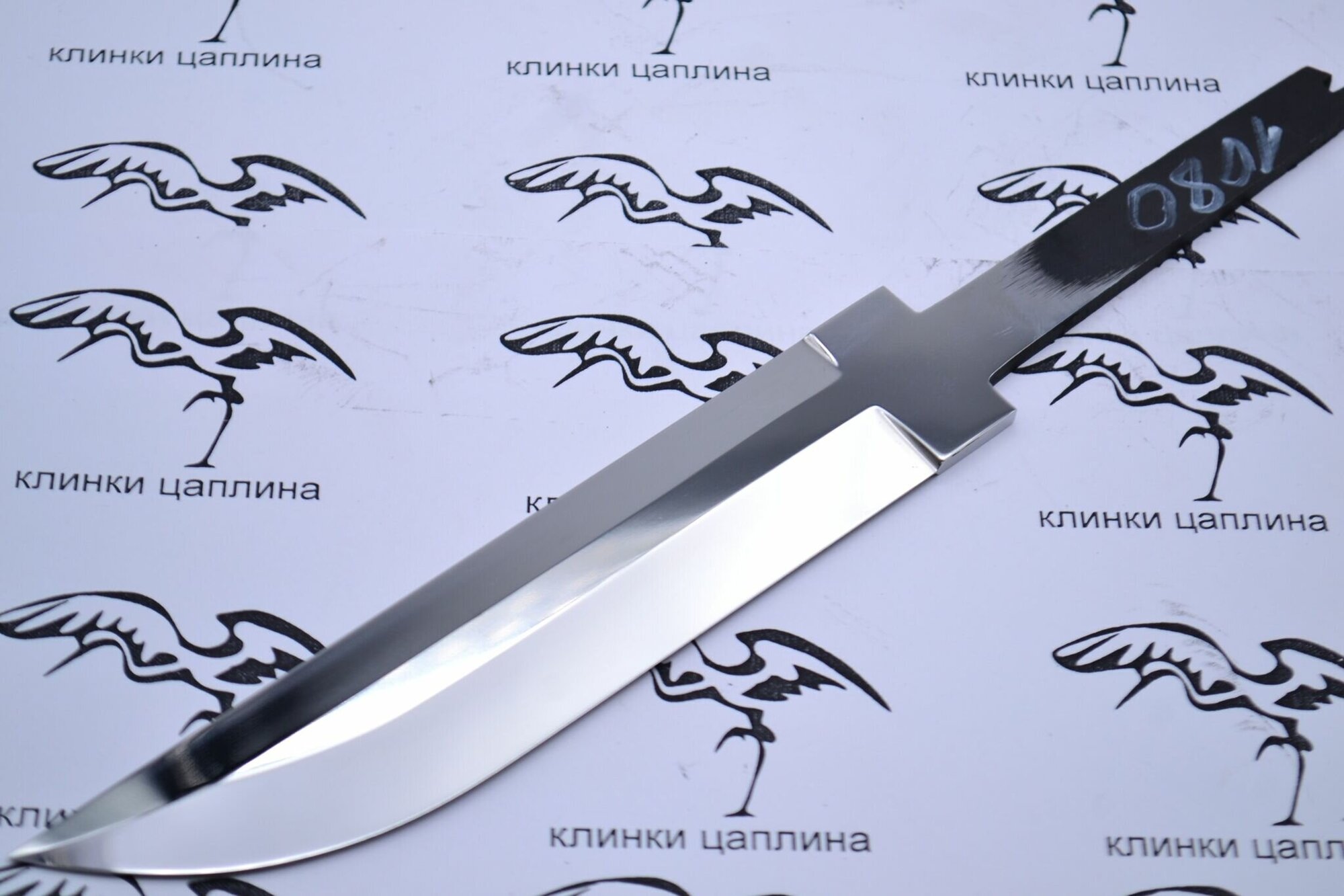 Кованый клинок для ножа под названием "Стрела" зеркальный сталь х12мф - фотография № 1