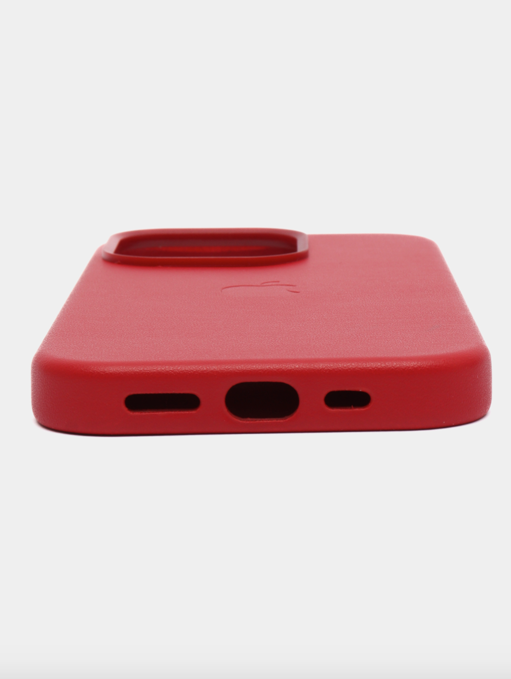 Красный Кожаный чехол Leather Case для iPhone 12 Pro Max с функцией MagSafe