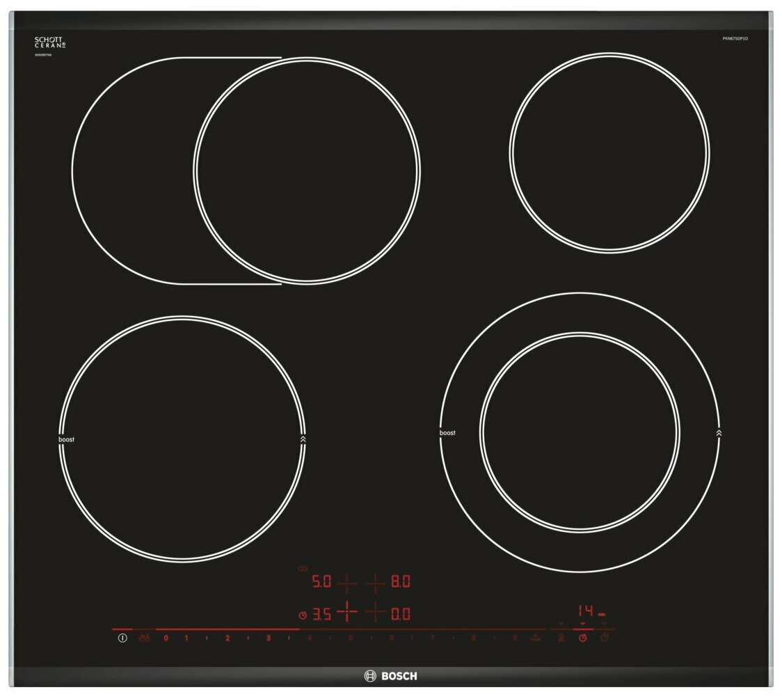 Варочная поверхность Bosch PKN675DP1D черный - фото №1