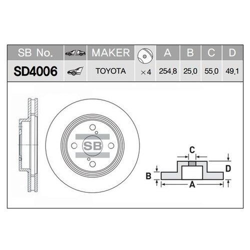 фото Диск тормозной (производитель: sangsin sd4006) sangsin brake