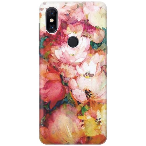 фото Cиликоновый чехол на xiaomi mi mix 3 / сяоми ми микс 3 с принтом "яркие цветы" gosso