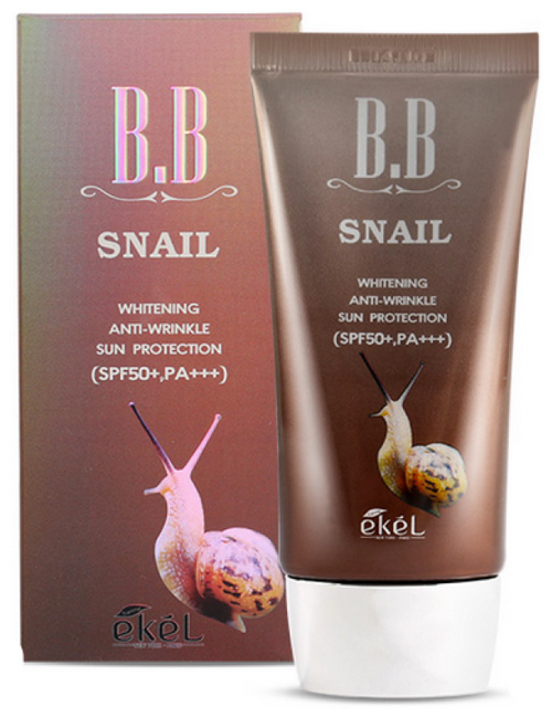 Ekel BB крем Snail, SPF 50, 50 мл/65 г, оттенок: бежевый, 1 шт.