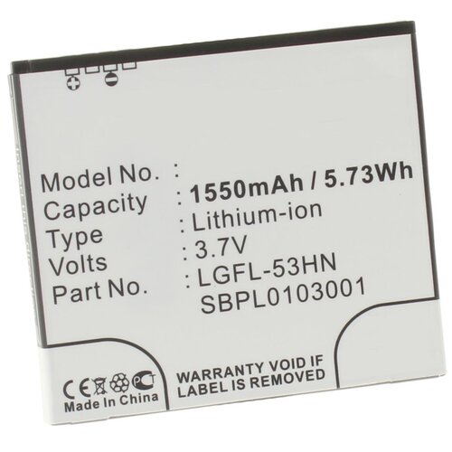 фото Аккумулятор ibatt ib-u1-m339 1550mah для lg p920, optimus 3d, doubleplay, p925, p920 optimus 3d, thrill 4g, p925 thrill 4g, c729, g2x,