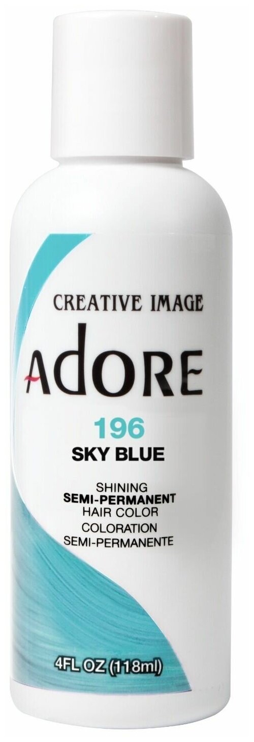 ADORE Краситель прямого действия Shining Semi-Permanent Hair Color, 196 sky blue, 118 мл