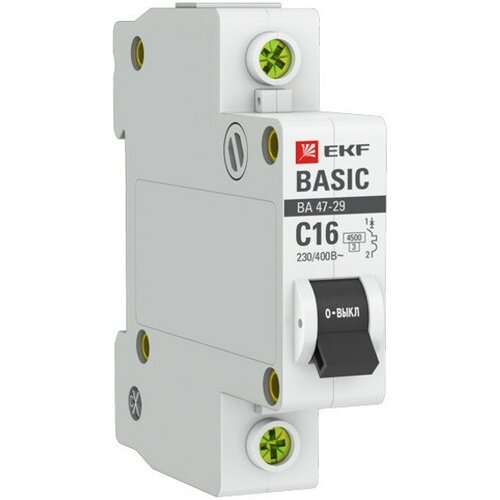 Выключатель автоматический EKF Basic 1Р 16А С ВА47-29 45кА 474₽