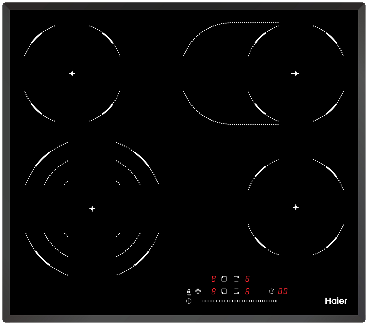 Электрическая варочная панель Haier HHY-C64TOVB, черный - фотография № 1