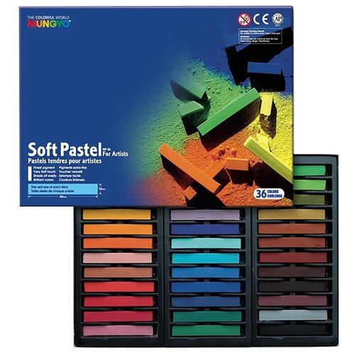 MUNGYO Набор пастели Soft Pastel For Artists, 36 цветов mungyo пастель для рисования 6 цветов в картонной коробке