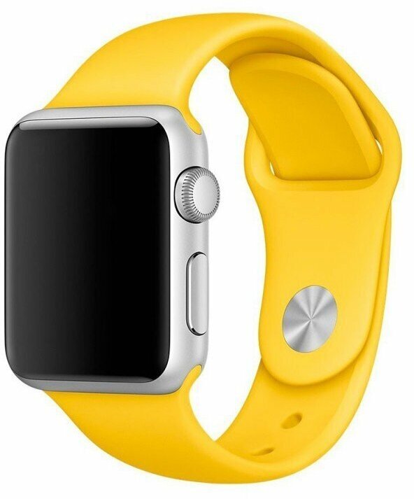 Силиконовый ремешок для Apple Watch (Эпл Вотч) 42/44/45мм / Эластичный спортивный браслет для умных смарт-часов / размер браслета L , желтый (L)