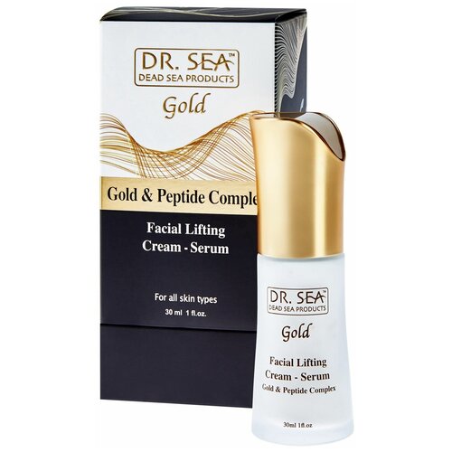 Купить Dr. Sea Gold & Peptide Complex Биоревитализирующая крем-сыворотка для лица с лифтинг-эффектом с золотом и пептидным комплексом, 30 мл