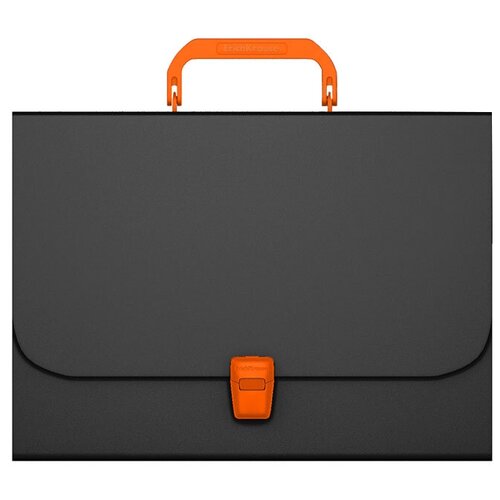 ErichKrause Портфель пластиковый Matt Accent А4, черный/оранжевый