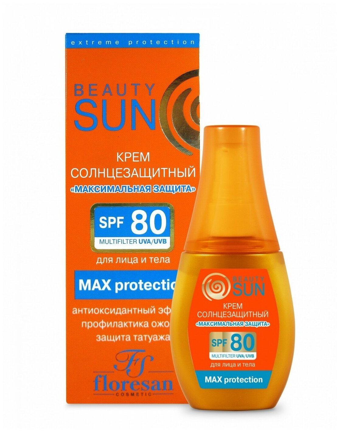 Флоресан Солнцезащ. крем "Макс. защита" SPF 80 Beauty Sun 75мл