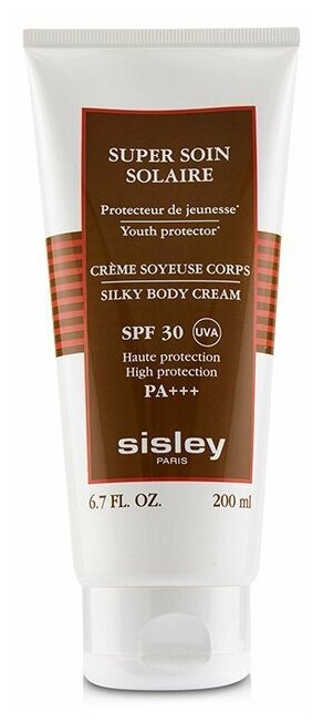 Солнцезащитный шелковистый суперкрем для тела SPF30 Sisley Super Soin Solaire Silky Body Cream / объём 200 мл