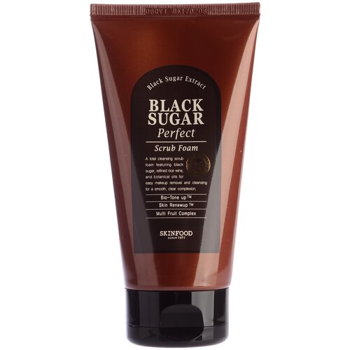 Пенка-скраб с черным сахаром SKINFOOD Black Sugar Perfect Scrub Foam 180ml