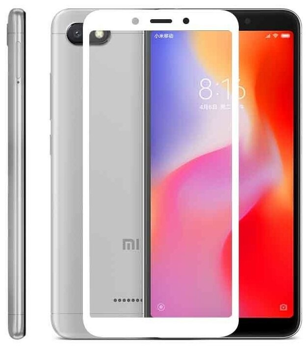 Защитное стекло для Xiaomi Redmi 6/6A 3D белое