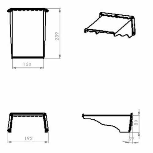 Защитный козырек для камеры видеонаблюдения Ракушка-XXXL 24см 3D-печать HIKVISION HIWATCH DAHUA (серый) защита камеры от дождя, льда, снега, птиц.