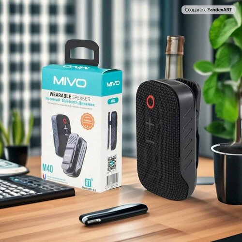 Носимый bluetooth мини динамик-гарнитура с микрофоном Mivo M40 600 мАч, 2 Вт