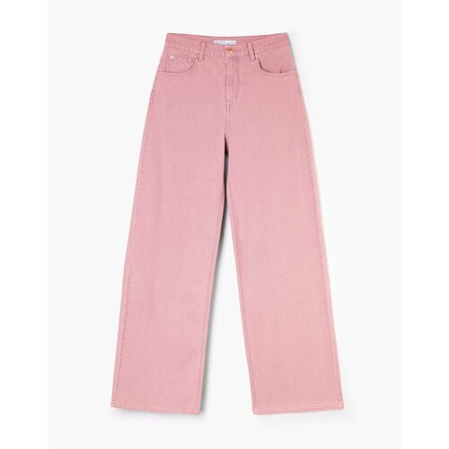 Джинсы широкие Gloria Jeans, размер 44/170 (40/04), розовый джинсы с потертостями gloria jeans 44 размер