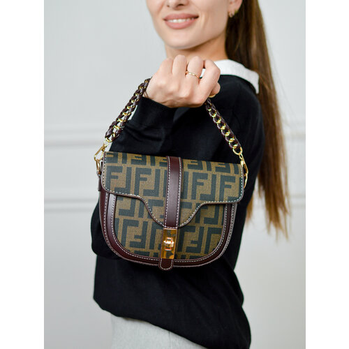 Сумка кросс-боди WoW Zina Fen 010, фактура зернистая, матовая, рельефная, гладкая, коричневый