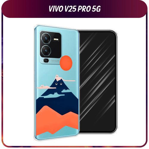 Силиконовый чехол на Vivo V25 Pro 5G / Виво V25 Про 5G Кот-гора, прозрачный силиконовый чехол с принтом one punch man ok для vivo v25 pro 5g виво в25 про