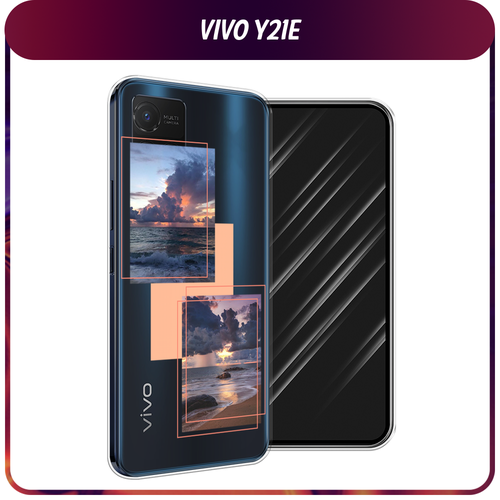 Силиконовый чехол на Vivo Y21e / Виво Y21e Sky collage, прозрачный силиконовый чехол на vivo y21e виво y21e на счастье прозрачный