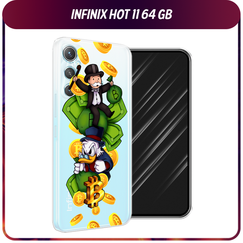 Силиконовый чехол на Infinix HOT 11 Helio G70 64 GB / Инфиникс Хот 11 Helio G70 64 GB Scrooge McDuck and Monopoly, прозрачный силиконовый чехол на infinix hot 11 helio g70 64 gb инфиникс хот 11 helio g70 64 gb голубой минерал мрамор