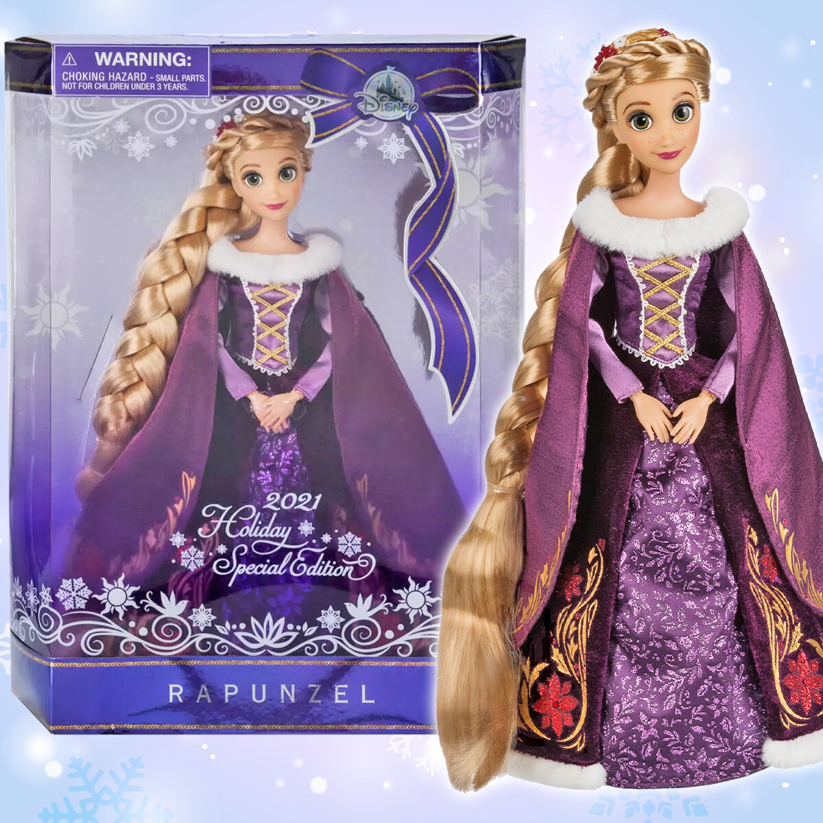 Кукла Рапунцель, шарнирная, Принцесса Дисней коллекция Holiday 2021