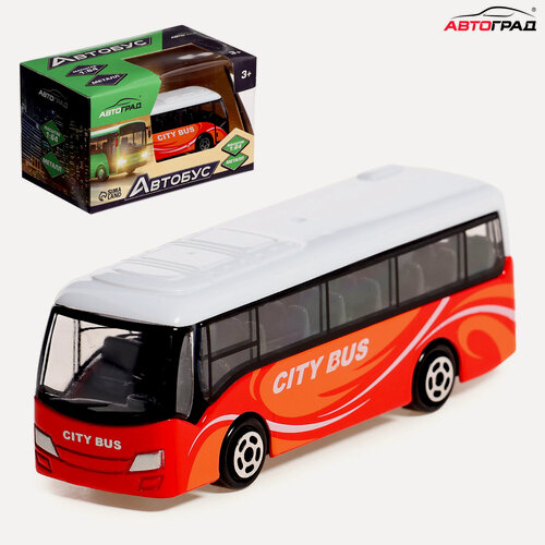 Изображение товара Автобус металлический Автоград "Междугородний", масштаб 1:64, красный