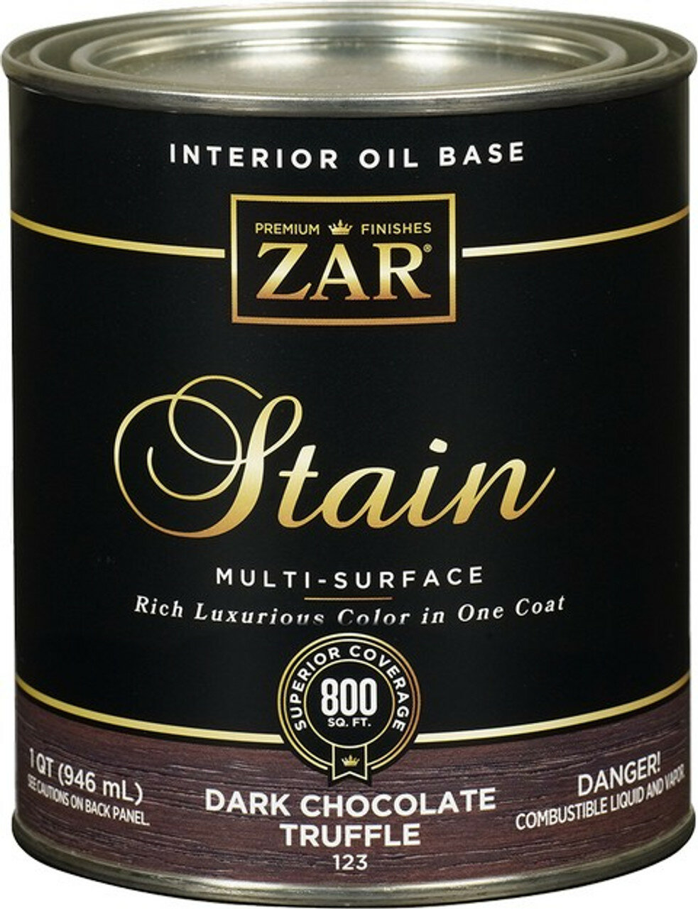 фото Масло для дерева ZAR Interior Oil Base Stain 123 Тёмный шоколад (DARK CHOCOLATE TRUFFLE) 0,946л