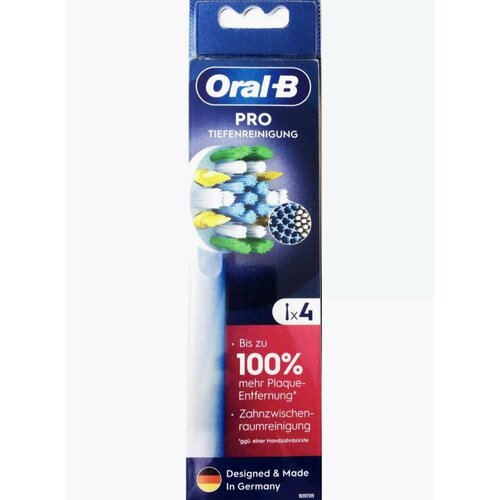 Набор насадок Oral-BProTiefenReinigung 4 шт oral b сменные насадки для глубокой очистки 2 шт в упаковке