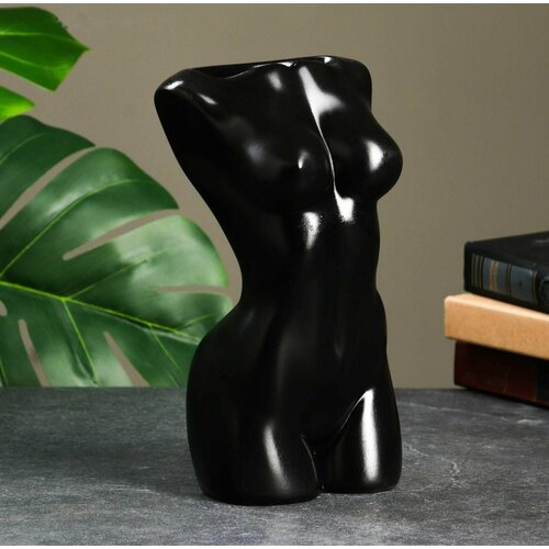 Кашпо - органайзер Торс девушки черный, 25см