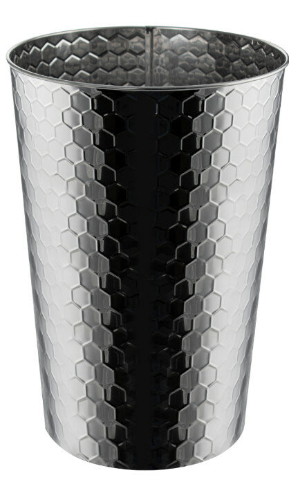 фото Ведро мусорное Sanaks круглое с ромбическим рисунком Хром 15л 42015