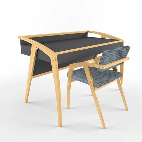 Комплект письменный стол и стул Бруно серыйтемно-серый велюр 26840₽