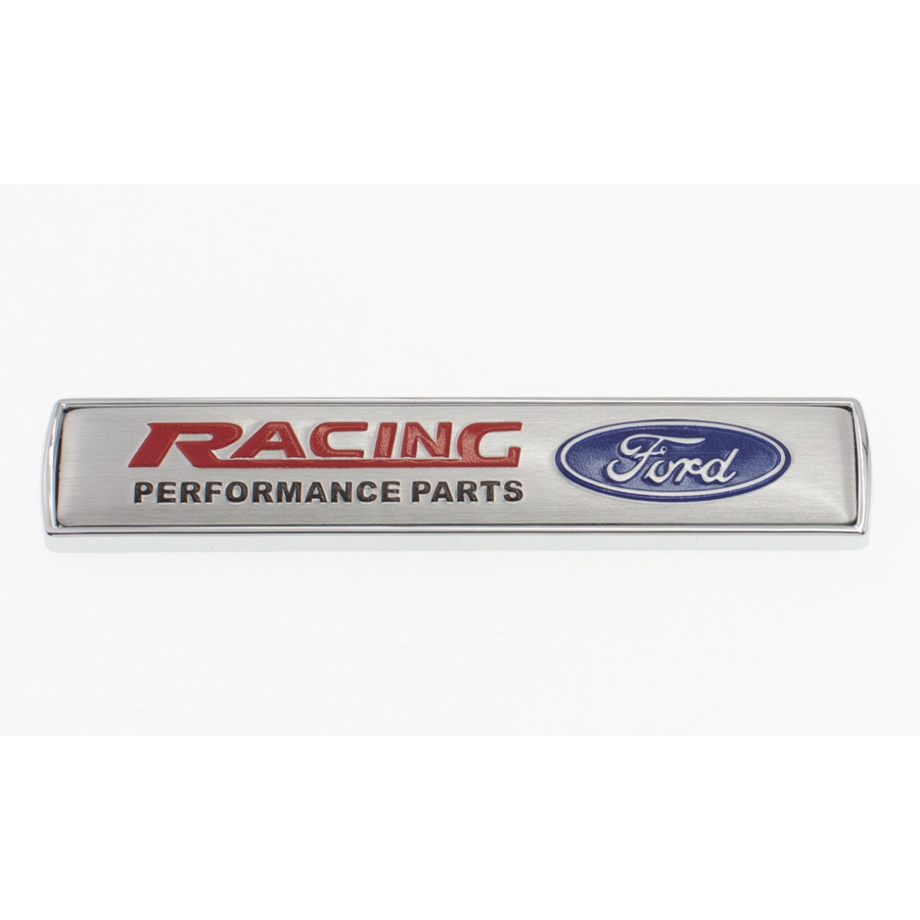 Эмблема универсальная Ford Racing серебристая 75х15 мм 1 шт.