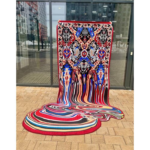 Ковёр дизайнерский на стену для гостиной 2x3 метра, красный стиль Фаиг Ахмед