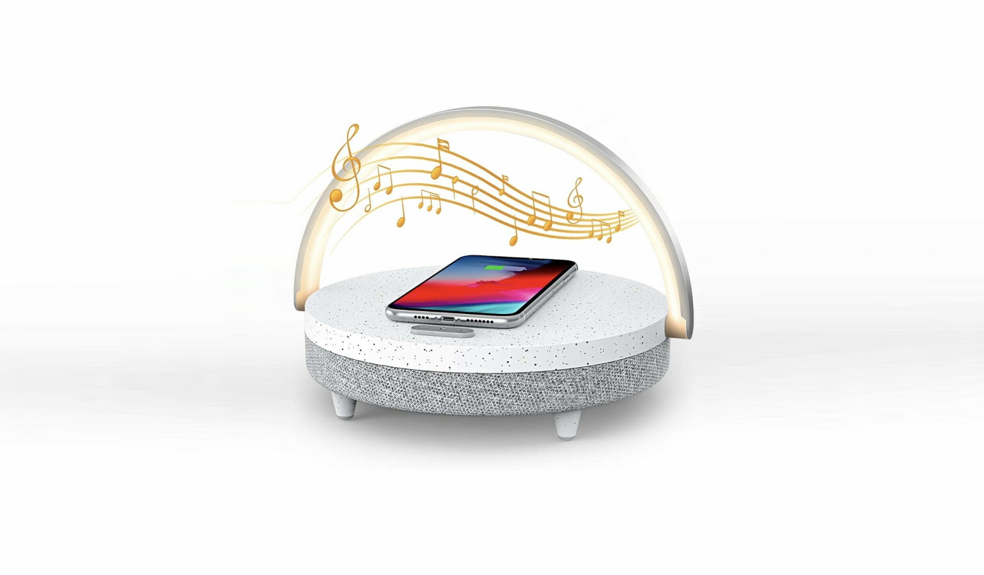 Колонка с функцией беспроводной зарядки Xiaomi Ezvalo Wireless Charging Music Desk Lamp Marble (LYYD01) - фото №10