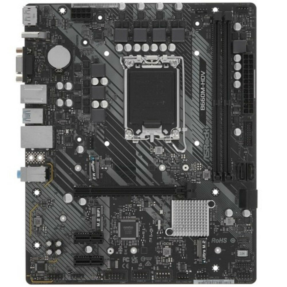 Asrock B660M-HDV {Soc-1700 Intel B660 2xDDR4 mATX AC`97 8ch(7.1) GbLAN RAID+VGA+HDMI+DP}