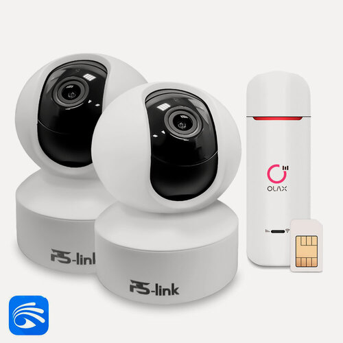 Изображение товара Комплект видеонаблюдения 4G Ps-Link KIT-G50C-2-4G 2 камеры 2 Мп