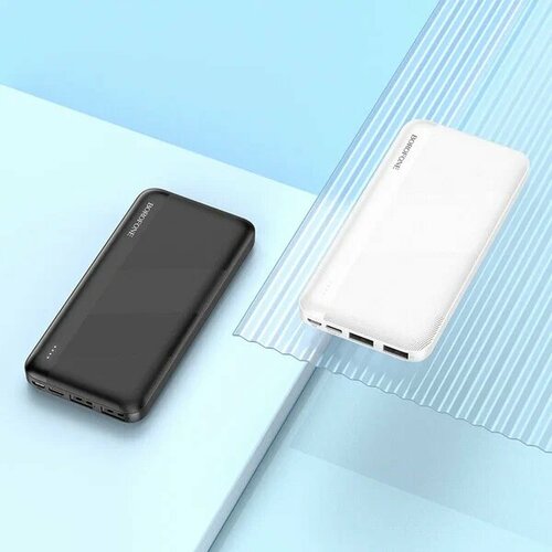 Внешний аккумулятор 10000mAh 2USB 2.1A Li-pol батарея с LED-индикатором Borofone BJ27 White powerbank внешний аккумулятор borofone bj26 spencer pd20w magnetic wireless power bank 3 0а 10000mah белый