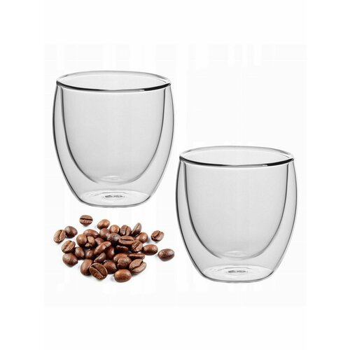 Набор стаканов из двухслойного стекла 100 мл 2 шт 629₽