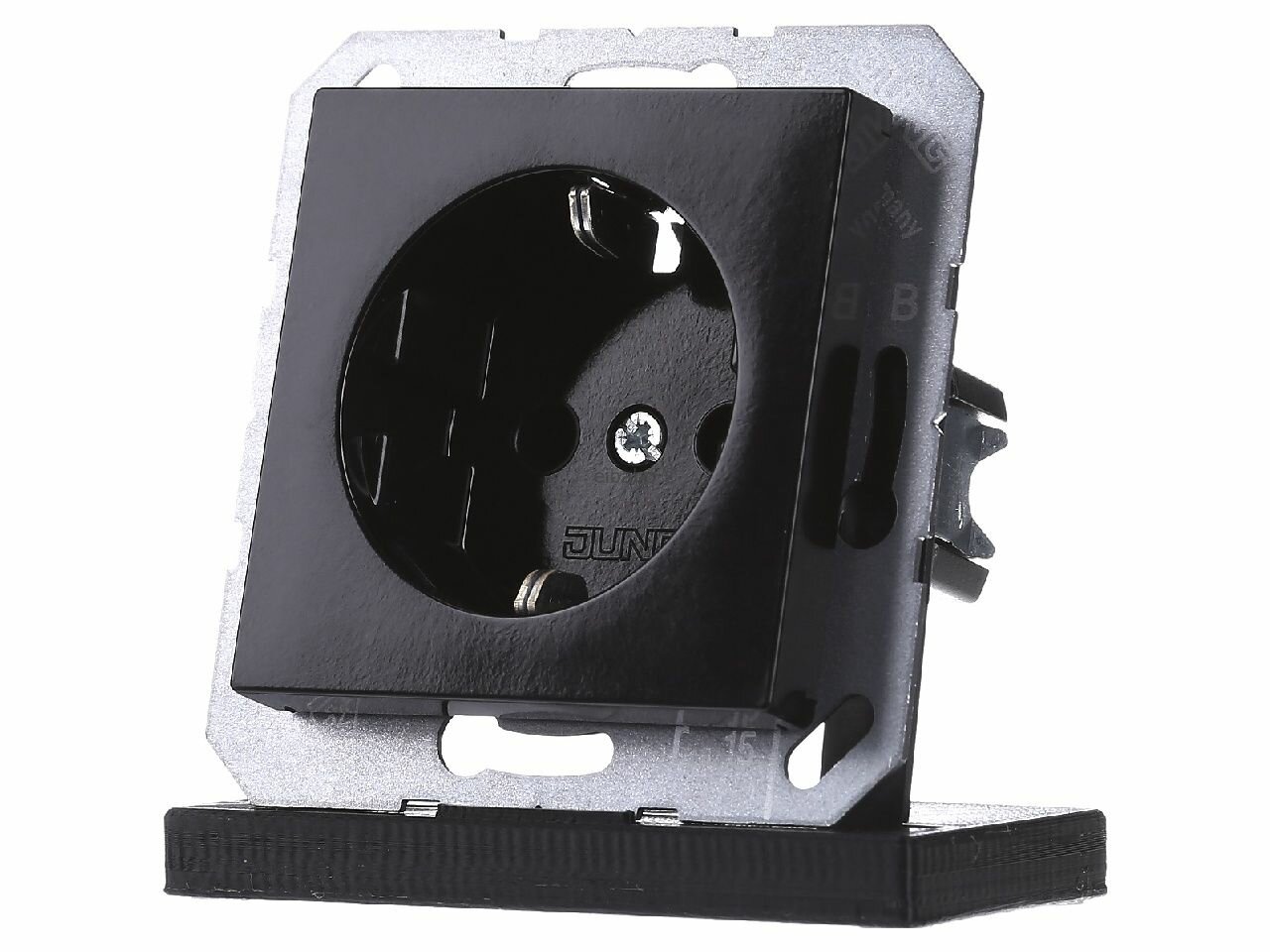 A500 A1520SW Розетка с заземляющим контактом (16 А, под рамку, скрытая установка, черная) JUNG - фото №4