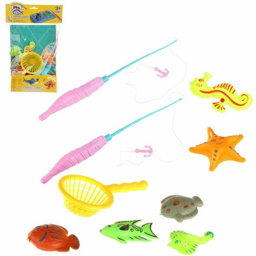Рыбалка магнитная 2 удочки и сачок Veld Co Игрушка для купания 464₽