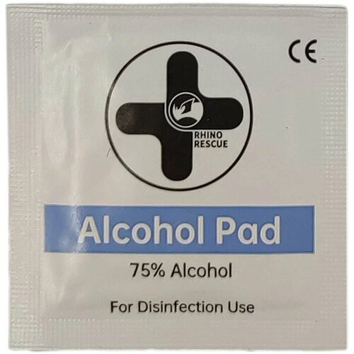 Салфетка спиртовая антисептическая комплект 10шт RHINO RESCUE ALCOHOL PAD/дезинфекция кожи/обработка медицинских инструментов