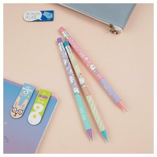 MESHU Карандаш механический 07 мм MESHU Sweet bear печать на корпусе с ластиком микс 370₽