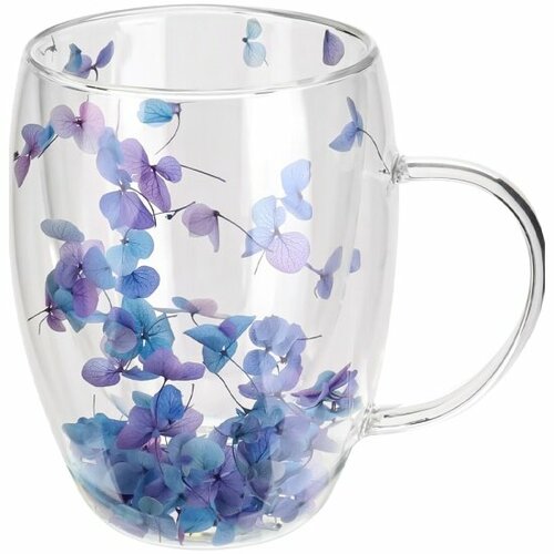 Кружка Miland с двойным дном сиреневые сухоцветы 350 мл КС-4567 1230₽