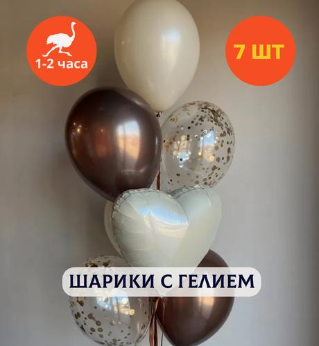 Изображение товара Шарики воздушные на день рождения, воздушные шары с гелием, шары с днем рождения для девушки "Изысканный фонтан", 7 шт.