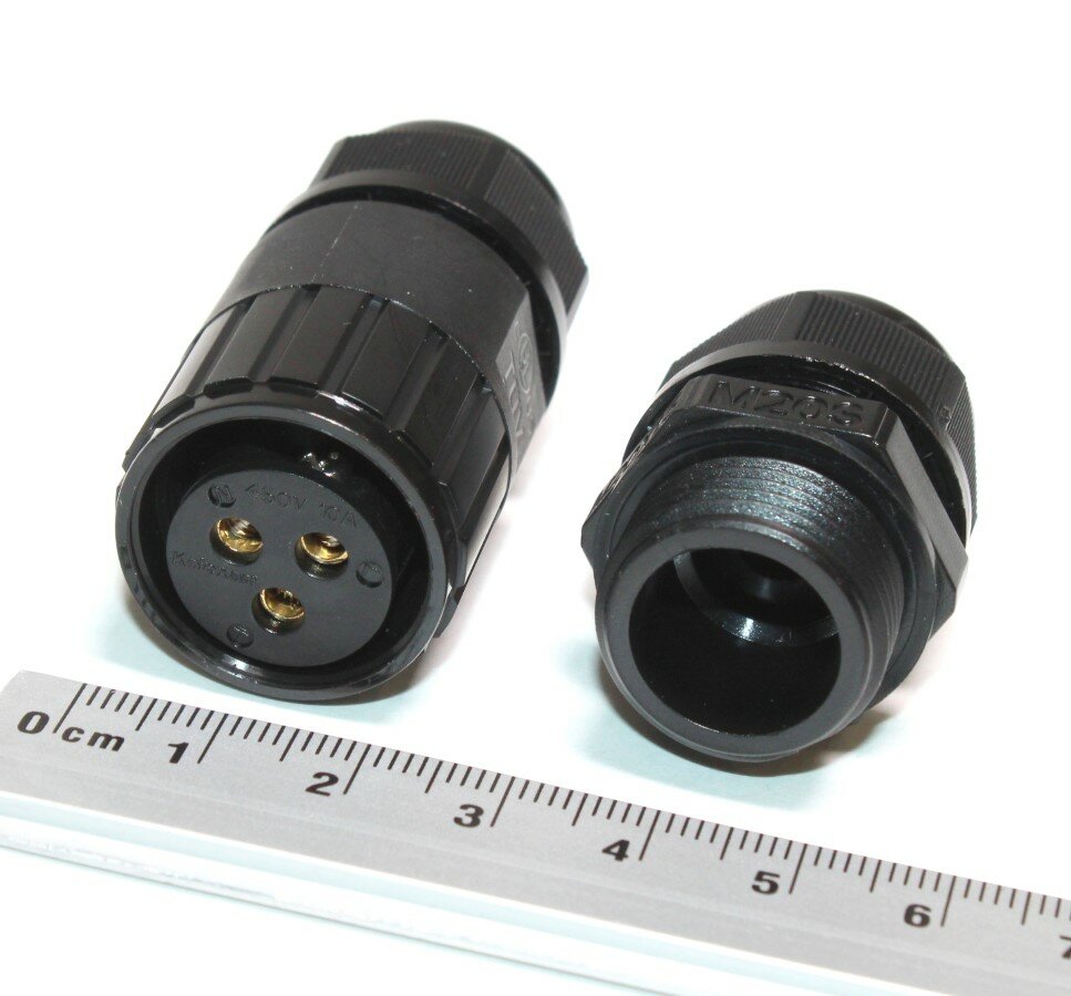 SZC-3-M20 (d=4-7mm) IP68 250V/10A 3-х полюсный винтовой Разъем герметичный RUiCHi