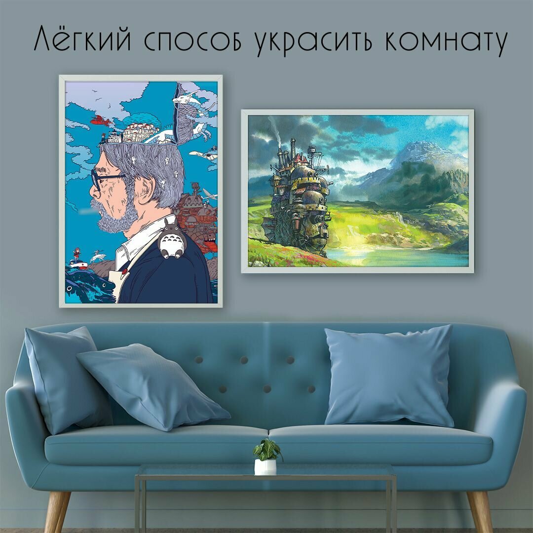 Постеры для интерьера (без рамки) "Хаяо Миядзаки #4" 42*30см, 2 шт. Плакат на стену, BulbaCraft
