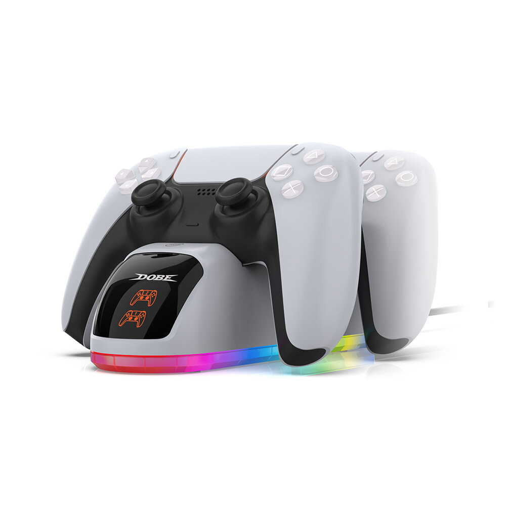 Зарядная док станция подставка для Dualshock PS5 с индикацией и RGB Dobe — фото 1