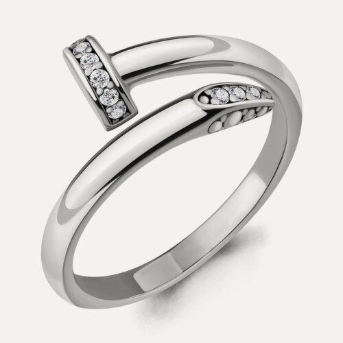 Изображение товара Кольцо, серебро, 925 проба, родирование, фианит