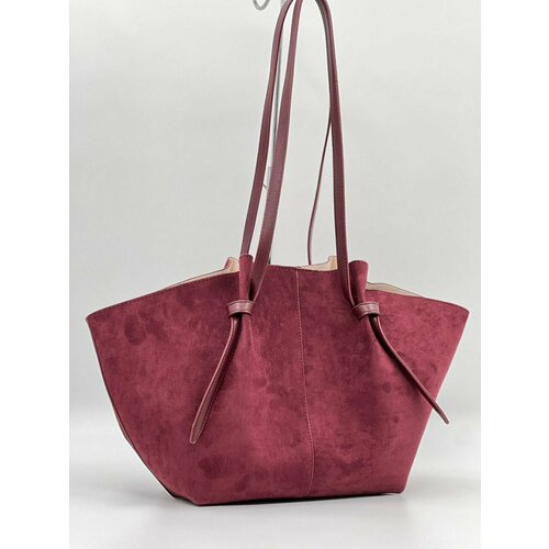 Сумка шоппер ROLENA beauty, фактура бархатистая, бордовый